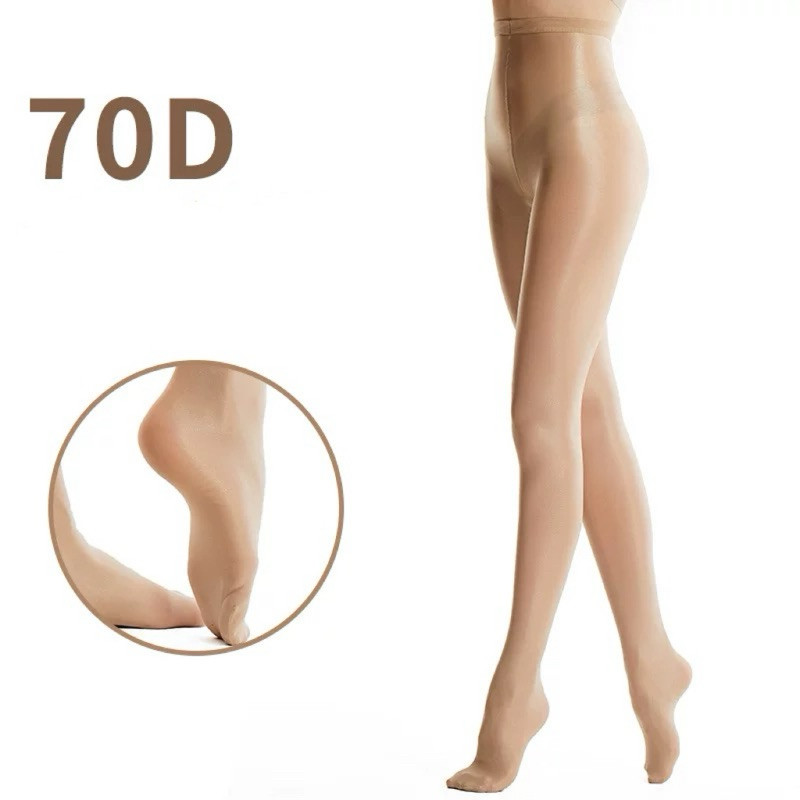 70d Meias Femininas De Cetim Brilhante Meia Calça Anti Celulite Meias brilhantes ultrafinas