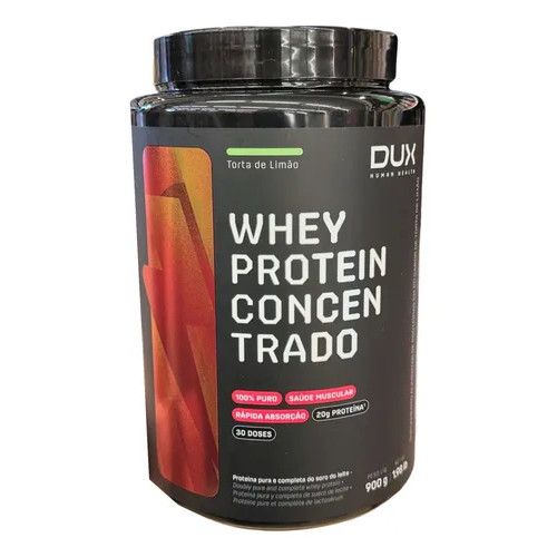 Whey Protein Concentrado 900g Sabor Torta Limão Suplemento Proteína Massa Muscular Recuperação