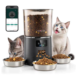 Newpet 6L Alimentador automático para 3 Gato Cão alimentador cronometrado dispensador para cães e gatos - Bivolt