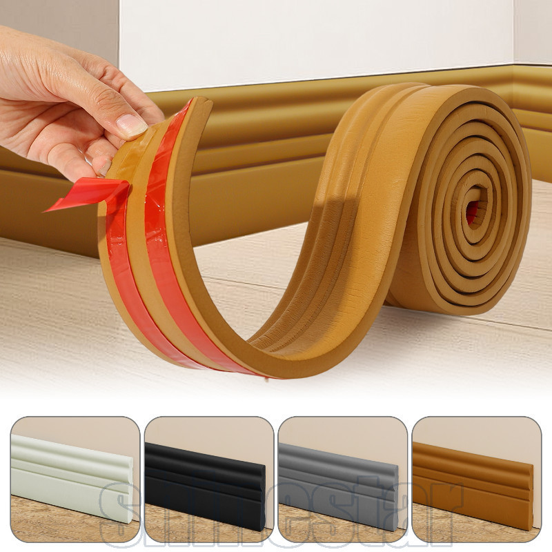 Adesivo De Parede De Linha De Rodapé 3D De 2M/Rolo-Decoração Quarto-Almofada Protetora Para Casa-Papel Autoadesivo-Engro