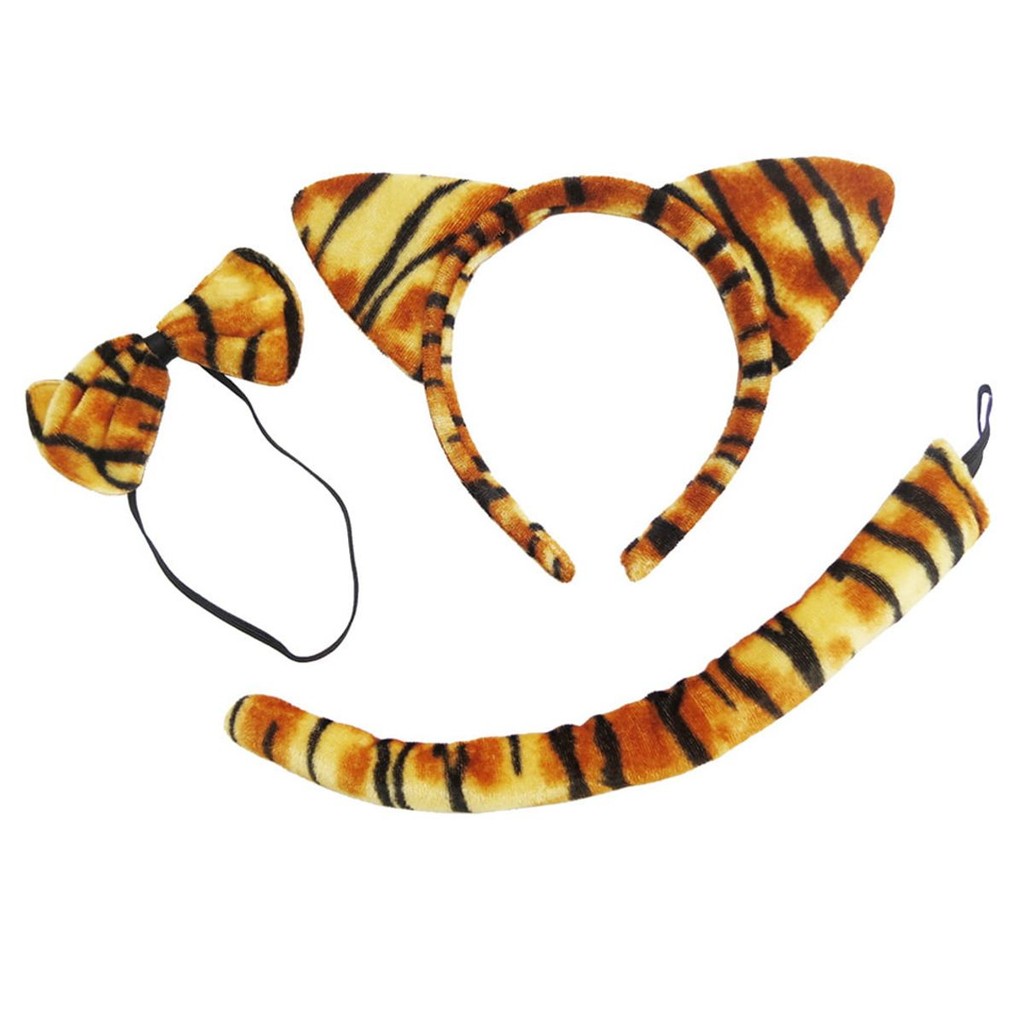 Kit Tigresa com Tiara Gravata e Rabo em Oferta na Shopee