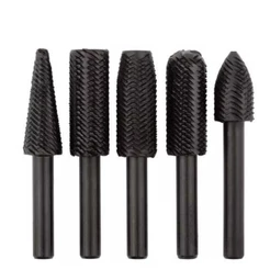 Kit Jogo Limas Grosas Rotativas Desbaste Metálico Aço Para Furadeira Com 5 Peças Lima Retifica Top