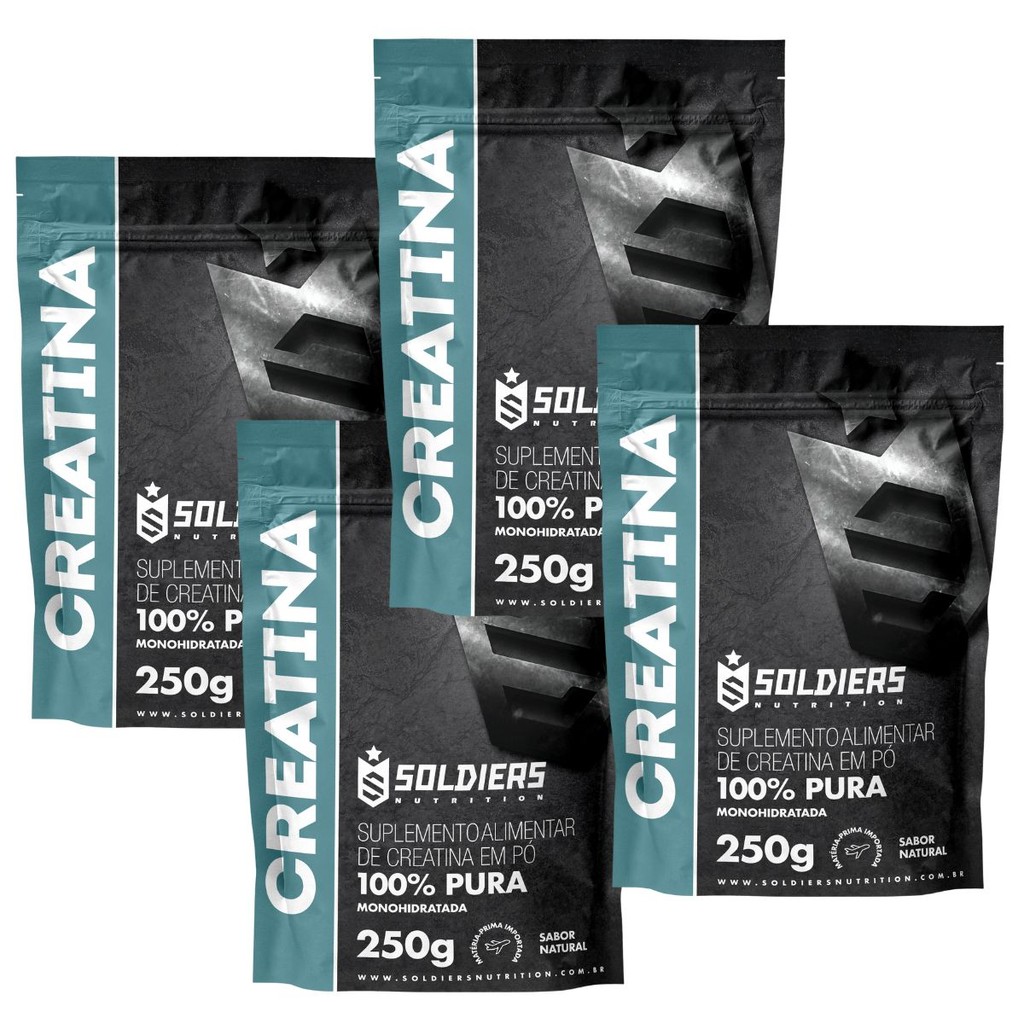 Kit: 4x Creatina 250g Soldiers Nutrition Força Performance em Oferta na Shopee