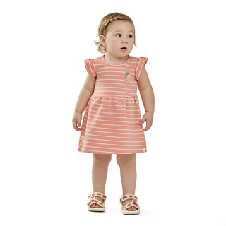 Vestido Infantil Elian Em Malha Canelada Listrada Frutinha em Oferta na Shopee