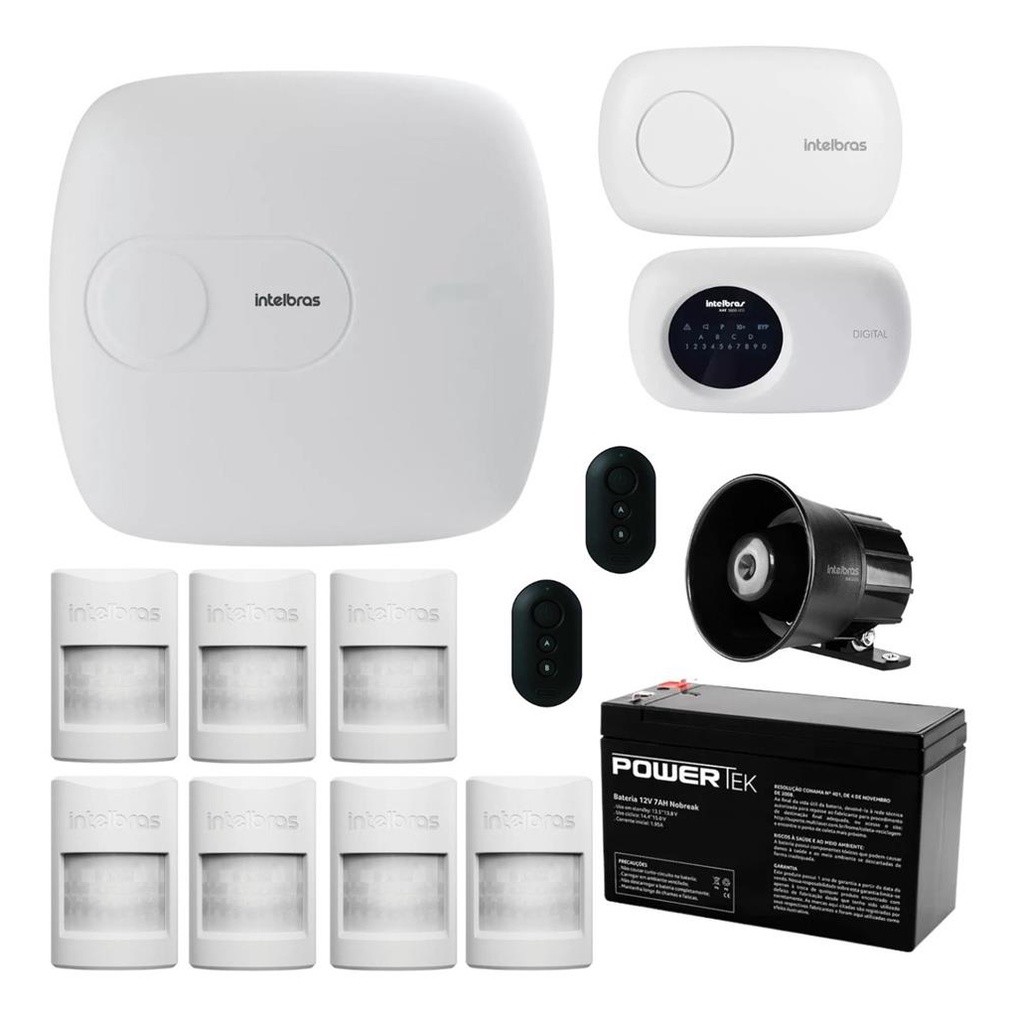 Kit Intelbras AMT 1016 NET: Teclado XAT 3000, Receptor XAR 4000, Controles e Sensores PET