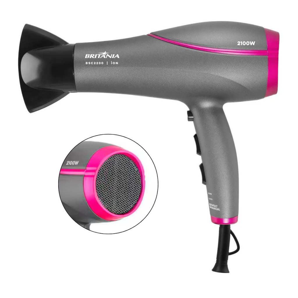 Secador de Cabelo 2100W Bivolt BSC2200 Britânia em Oferta na Shopee