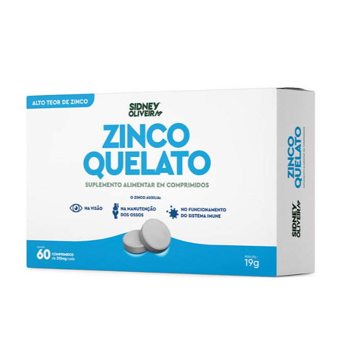 ZINCO QUELATO 29,59 Mg Com 60 COMPRIMIDOS SIDNEY OLIVEIRA