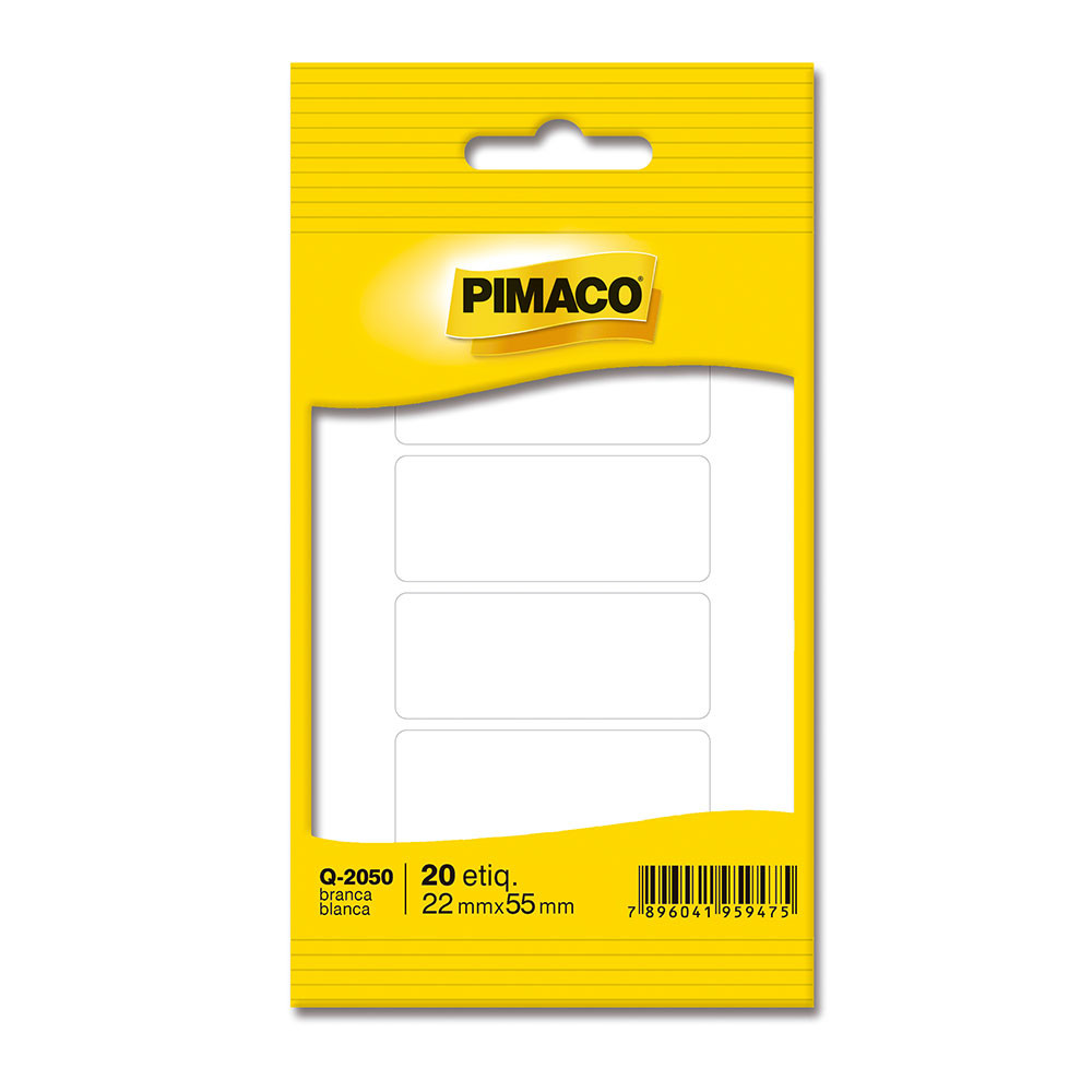 Etiqueta adesiva Q-2050 retangular branca Pimaco