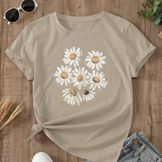 Camiseta Feminina T-Shirt Básica Estilosa Algodão Tumblr Girl 100% Algodão 7 Margaridas Tendencia em Oferta na Shopee