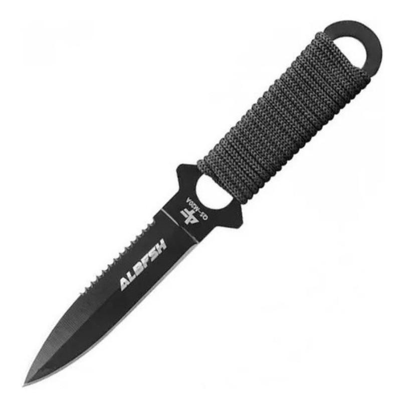 Faca De Mergulho Albatroz Qs-m20a Com Cinto Duplo E Bainha Cor Preto
