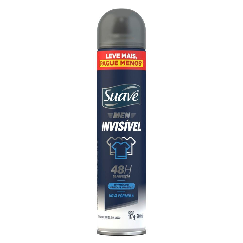 Desodorante Aerosol Suave Invisível 48 Horas de Proteção 200ml - Beauty