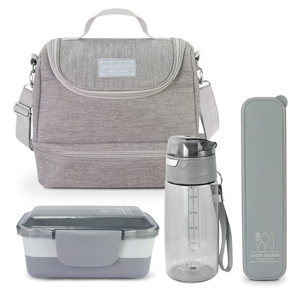 Kit Bolsa Térmica, Pote Marmita 950ml, Garrafa 550ml e Porta Talheres JOY