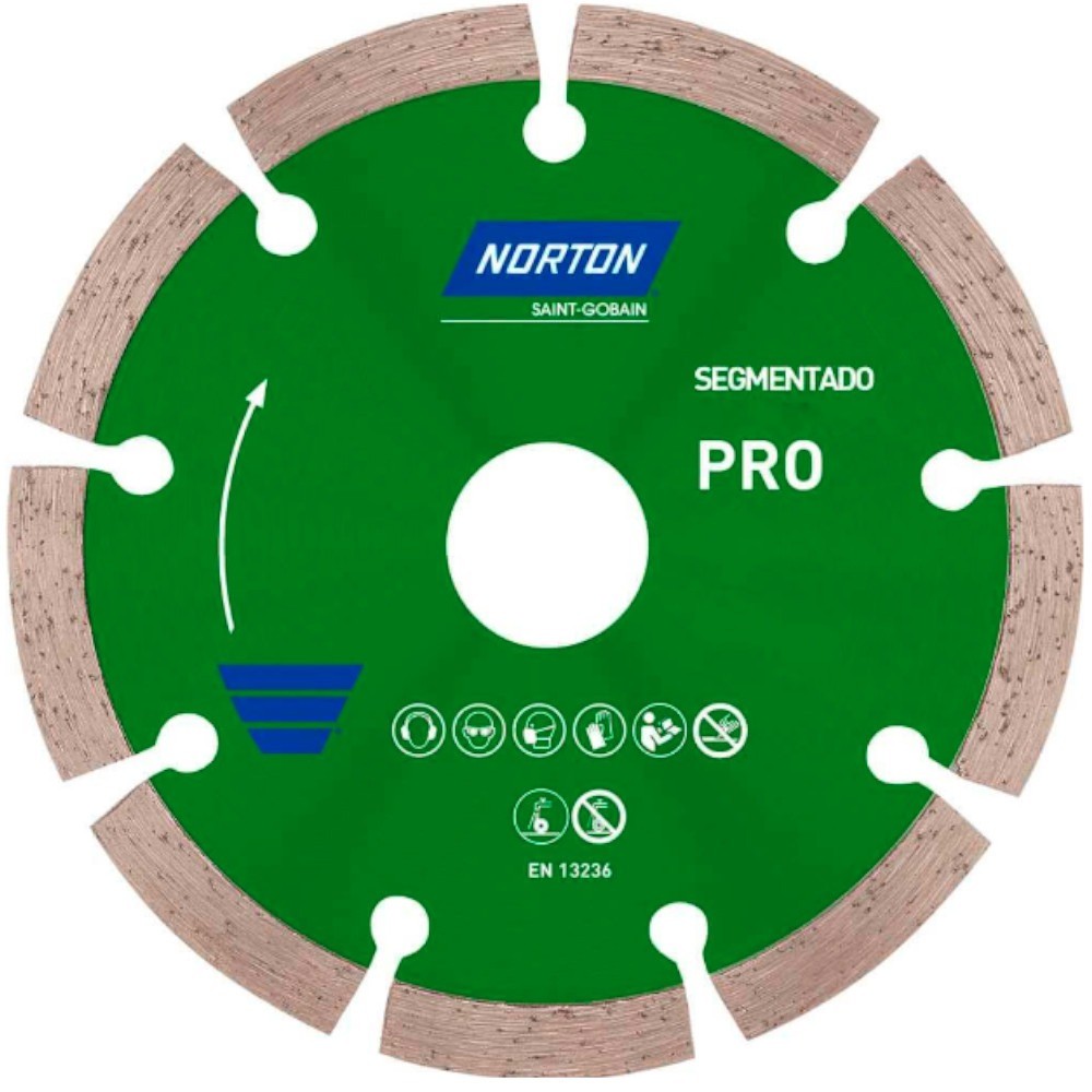 Disco diamantado segmentado 180x22,23 mm p/ concreto Norton - Home & Living
