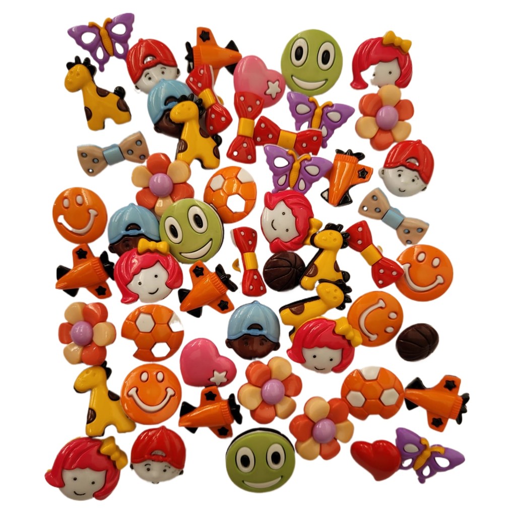 Botão Infantil Sortido Pacote com 48 Unidades-Melhor Preço em Oferta na Shopee