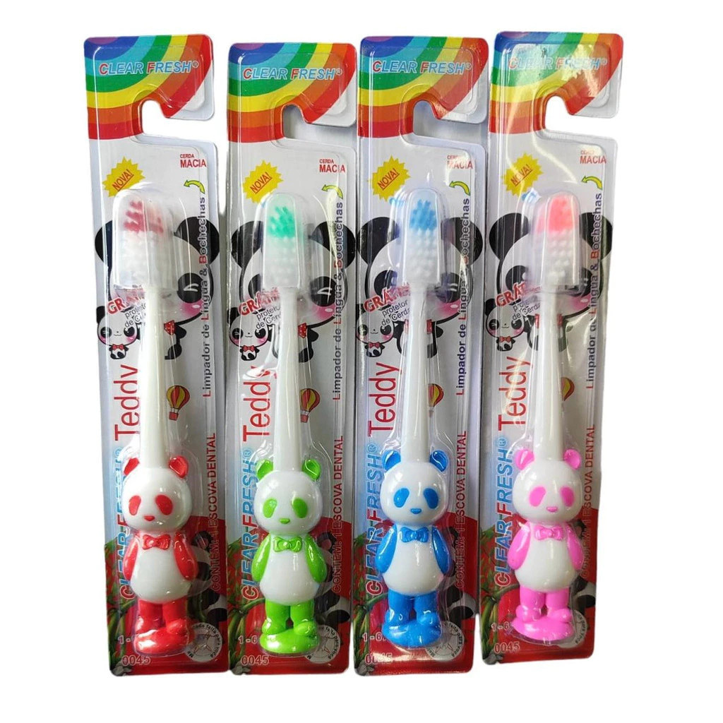 Kit 12 Escova Infantil Ursinho Eficiente e Segura — imagem 2 de 2