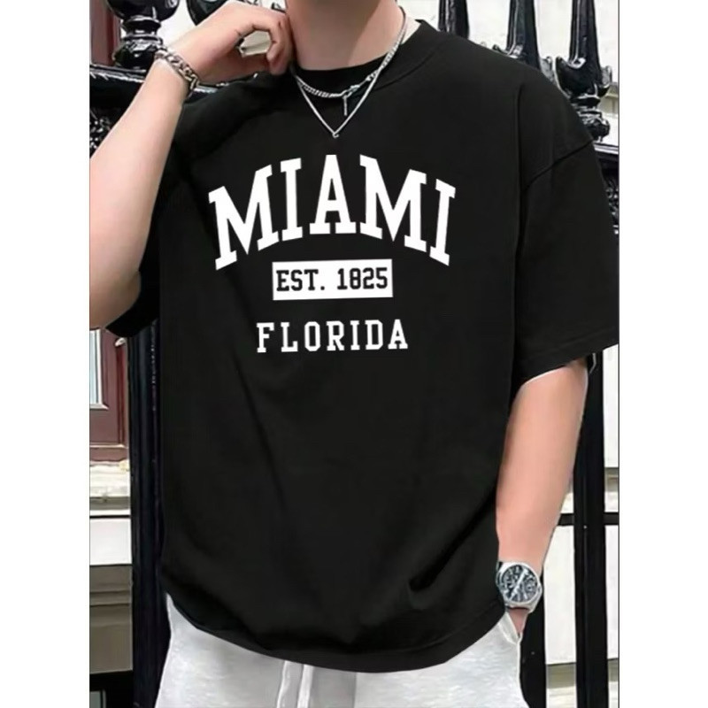 Camiseta Premium em Algodão Puro Camiseta Oversized Treino Streetwear California Miami 100% algodão Unissex Academi