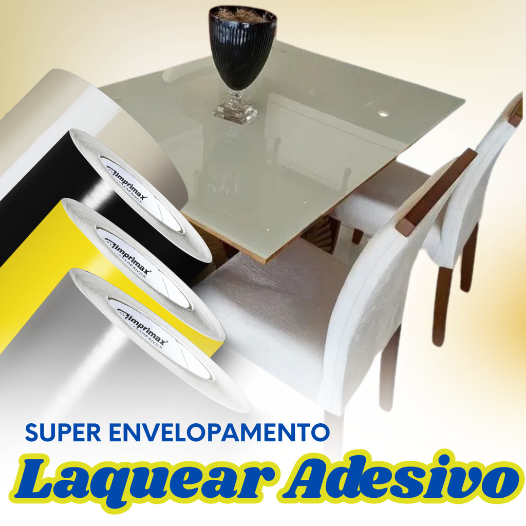 Papel Adesivo Vinílico Laquea Mesa Porta Box Varias Cores 2m
