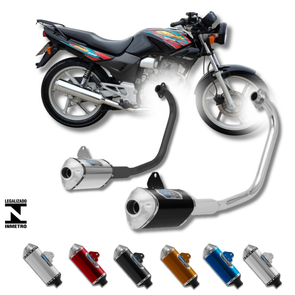Escapamento MINI 3 CBX 200 STRADA/AERO Cromado Preto Esportivo Original Pro Tork Novo