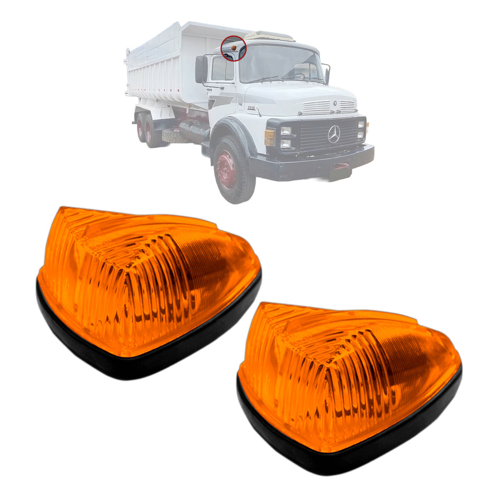 Par Lanterna de Teto Delimitadora Âmbar Mercedes-Benz Mb 608 708 709 1113 1983 Caminhão Antigo