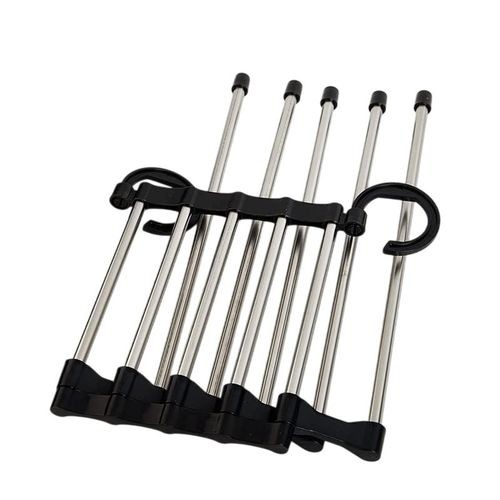 Cabide Multiuso Retrátil 5 Divisórias Organizador Inox Roupas Armário
