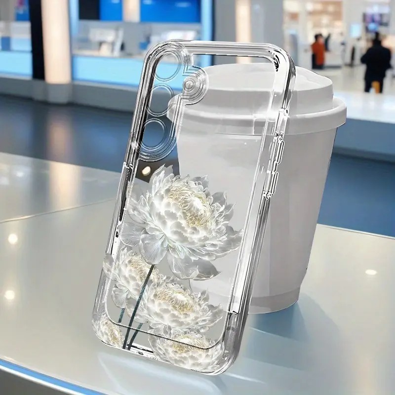 Capinha Capa transparente Anti-impacto Flor Desenho para Samsung A55 A35 A03 A04 A05 A05S A10 S24 Plus S25 Ultra em Oferta na Shopee