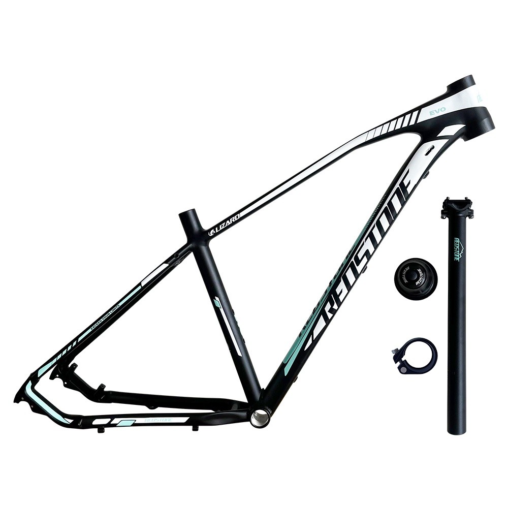 Kit Quadro Bike Aro 29 Mtb Downhill Redstone Lizard Evo Alumínio Tapered Canote/Movimento Direção/Abraçadeira