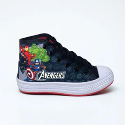 Tenis Infantil Avengers Meninos Cano Alto Casual Marvel Original