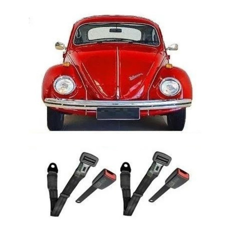 Kit Cinto De Segurança Com Haste Fusca 2 Bancos Dianteiros.