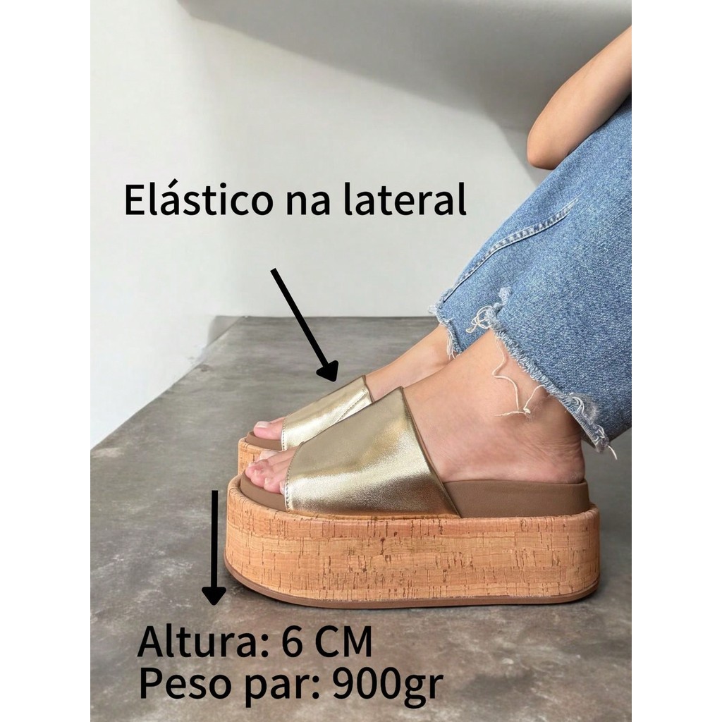 Tamanco Plataforma Lia METALIZADO — imagem 2 de 2