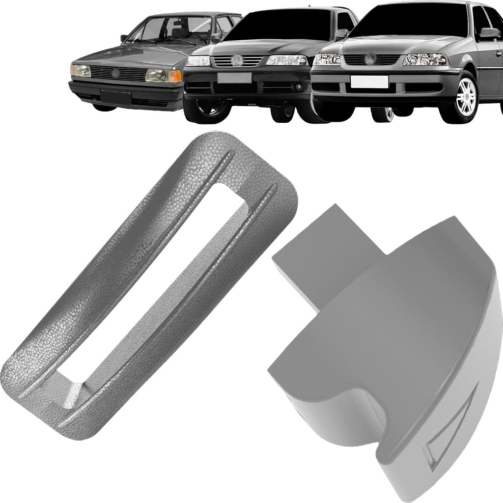 Kit Grampo Presilha 2 Peças Inclinação Banco Cinza Gol Saveiro Voyage G2 G3 Kombi 05 Sem Alavanca