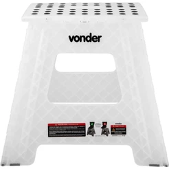 Banqueta Plástica Dobrável 360 mm Transparente Vonder