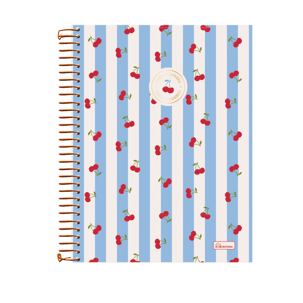 Caderno 20 Matérias Universitário Cherry Lovers 320 Folhas - CADERSIL Capa:Azul em Oferta na Shopee
