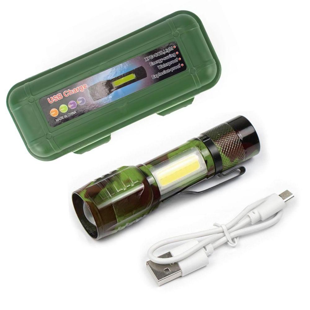 LANTERNA TATICA 3 EM 1 SOS TRILHA USB POTENTE RECARREGAVEL LED SABRE ZOOM MESA MINI DE BOLSO MILITAR MULTIUSO