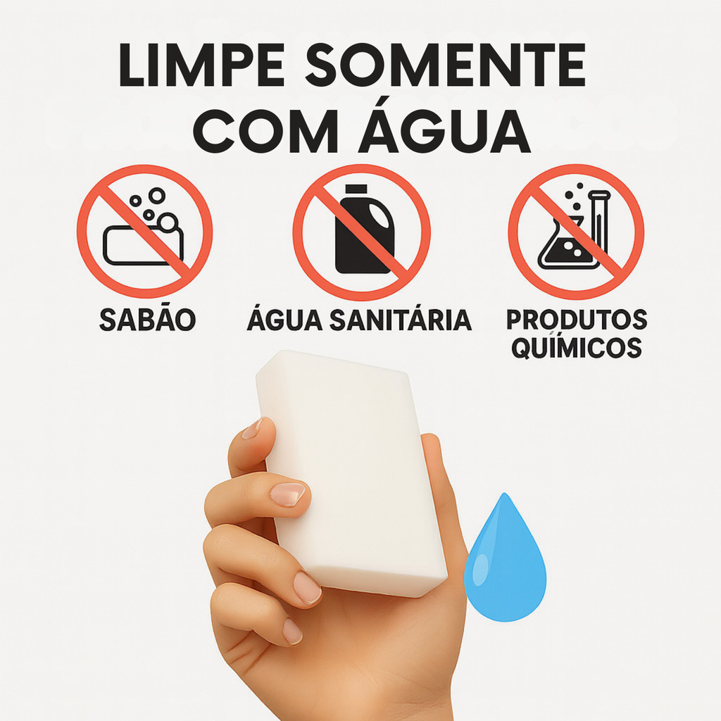 Kit Esponjas Mágicas Removedora de Manchas Difíceis Limpa Tênis Parede Box Rejunte