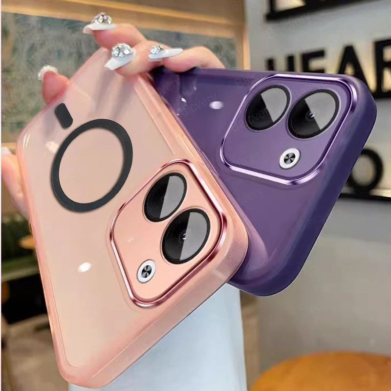 Invólucro Para Xiaomi POCO C71 Redmi A5 4G Com Adesivo Magnético Lente Da Câmera Anti-Queda Capa Colorida