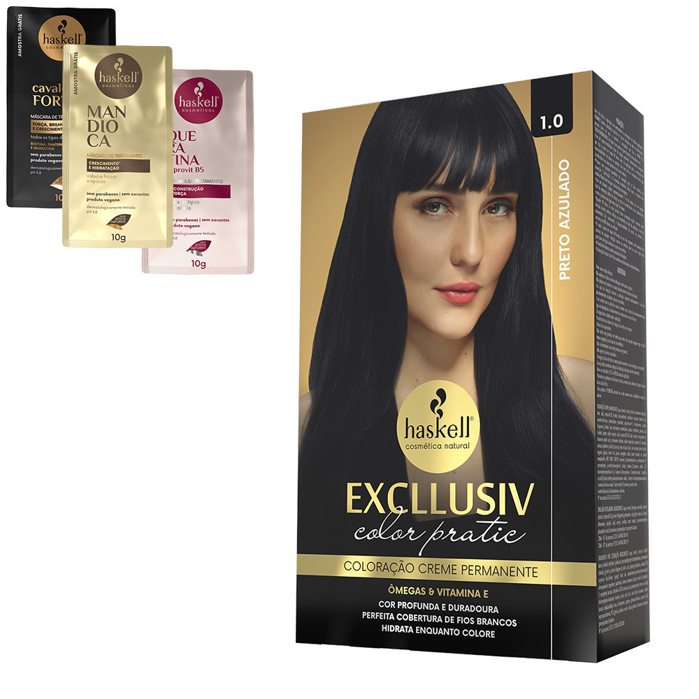 Coloração Excllusiv Color Pratic Preto Azulado 1.0 Haskell em Oferta na Shopee