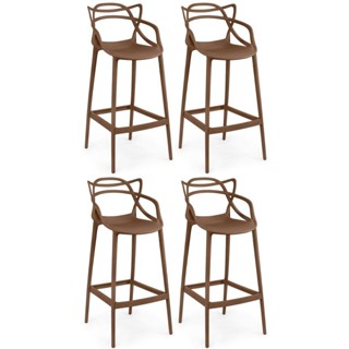 Kit 4 Banquetas Allegra com Encosto Design Cozinha/Bancada em Oferta na Shopee