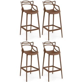 Kit 4 Banquetas Allegra com Encosto Design Cozinha/Bancada em Oferta na Shopee