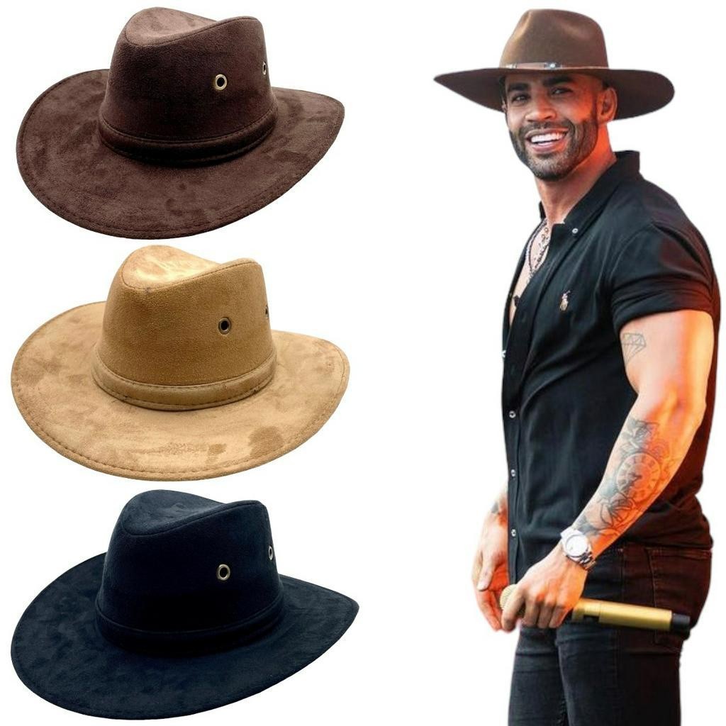 Chapéu Gusttavo Lima Country Americano Cowboy Diversas Cores Unissex em Oferta na Shopee