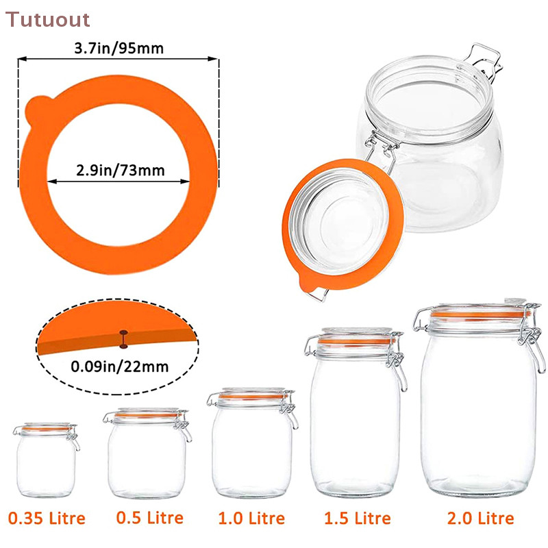 Tututu 5Pcs Junta De Silicone Vedações Herméticas Anéis De Vedação À Prova De Vazamento De Latas Para Frasco De Vidro BR em Oferta na Shopee