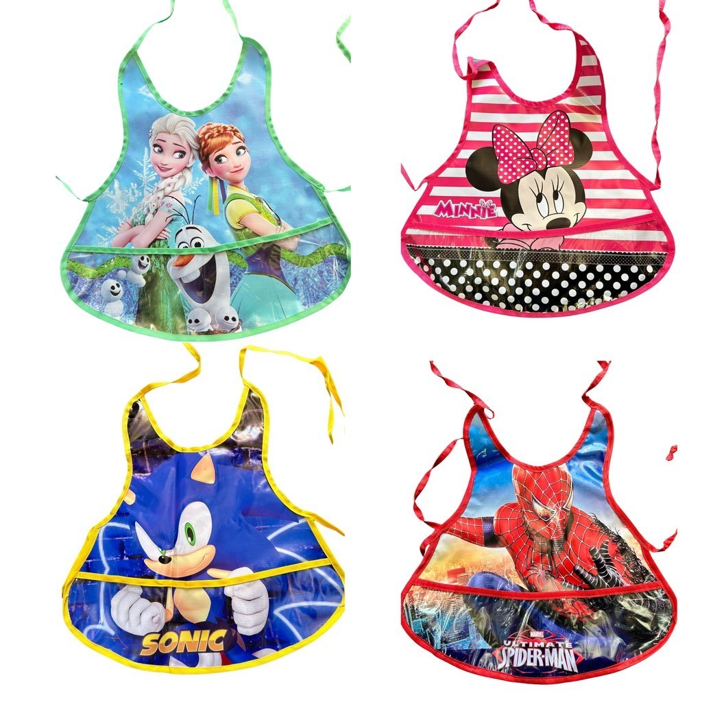 Avental escolar para Criança infantil estampado em Oferta na Shopee