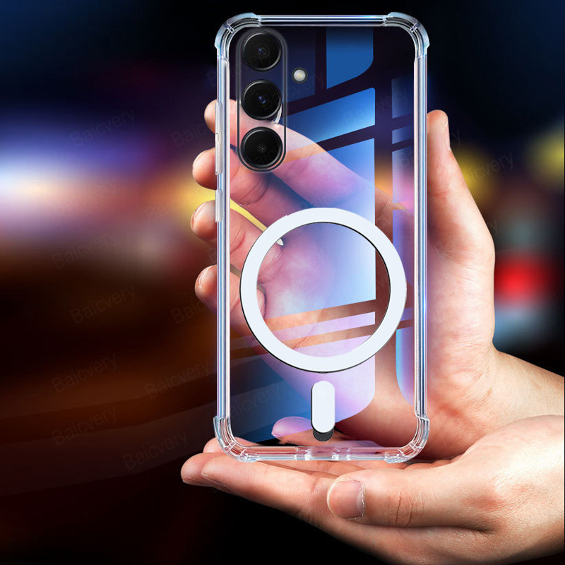 Para Samsung Galaxy A56 a57 a 17A55 A15 A14 A13 M55 M15 M35 5G A56 a36 A16 Caso De Alta Qualidade Claro TPU Silicone Mag