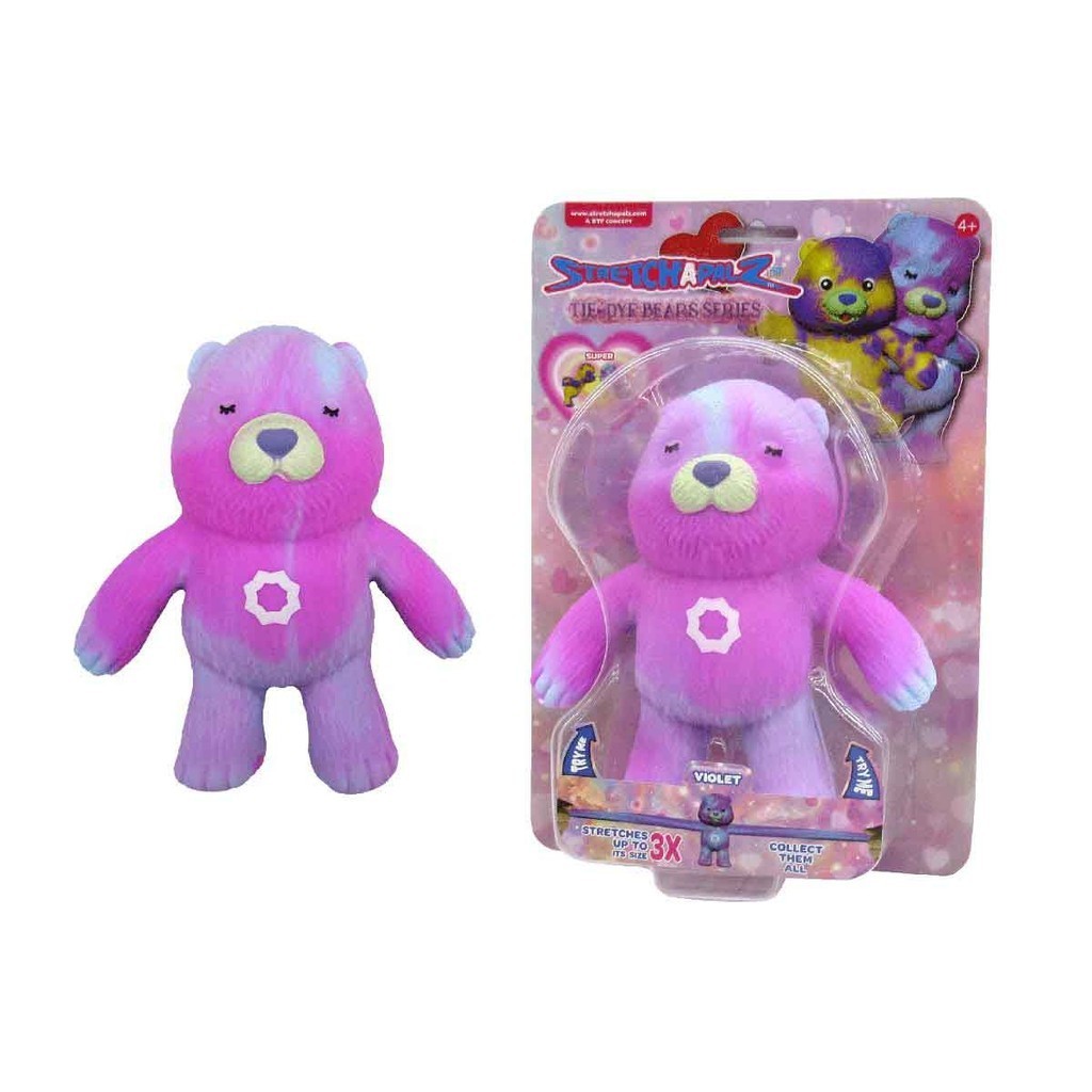 Boneco Elástico Urso Tie-Dye Violet de 12cm - Stretchapalz - Hobbies & Collections
