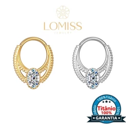 【Lomiss】Piercing Nariz Septo Argola Titânio Trabalhada Zircônia