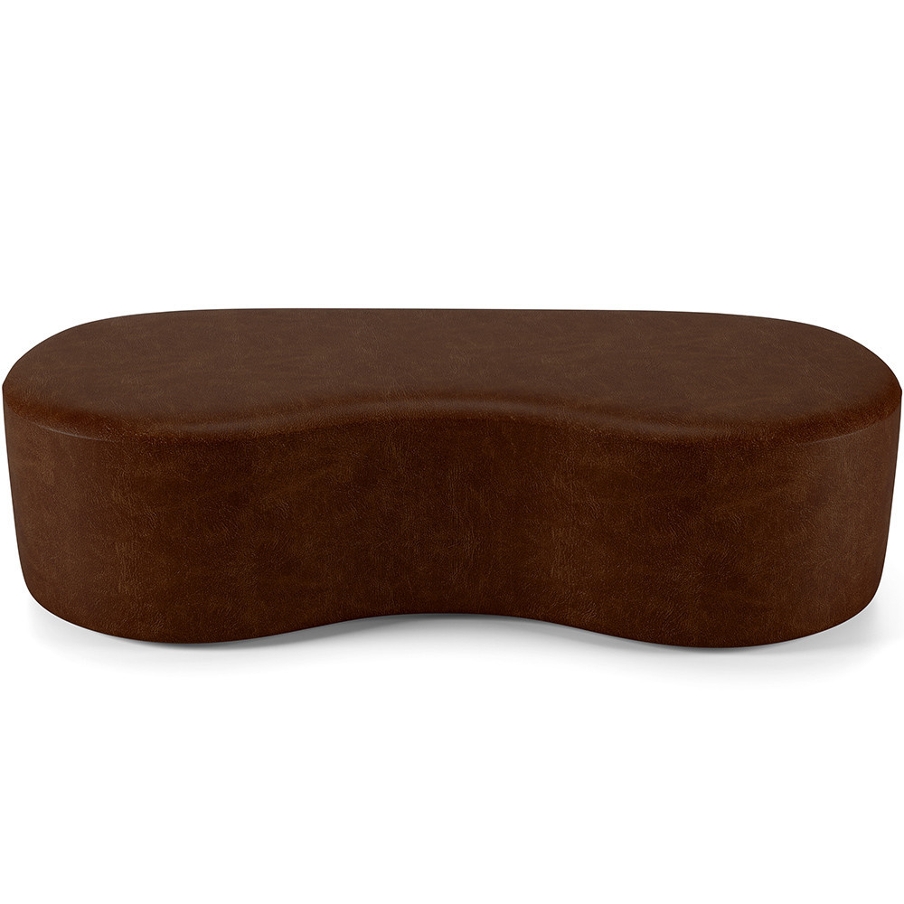 Detalhes do Puff Decorativo Orgânico para Living Quarto 140cm Orbit W01 Couríssimo Marrom - Lyam Decor