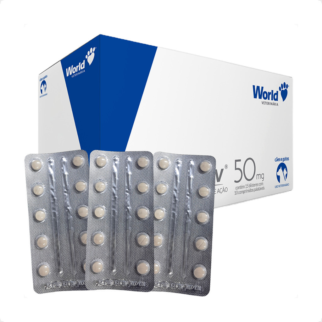 Kit 3 EnroNew 50mg World para Cães e Gatos até 10kg - Blíster 10 Comprimidos em Oferta na Shopee