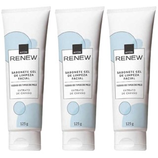 Kit Sabonete Gel de Limpeza Facial Renew 125g (3 unidades) - Avon em Oferta na Shopee