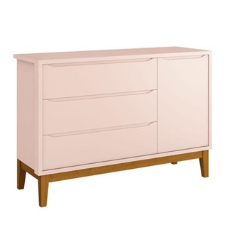 Cômoda Infantil New Classic Rosa Com Pés Madeira - Reller em Oferta na Shopee