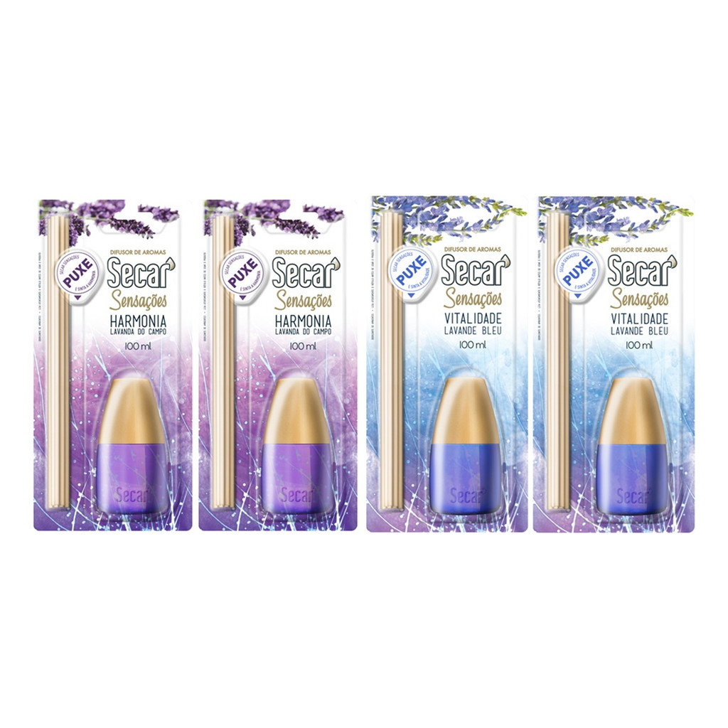 Kit 4un Difusor de Aromas Secar Sensações 100ml