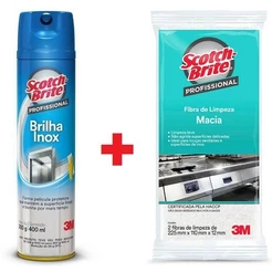 Brilha INOX Profissional + SCOTH Brite Fibra Macia 3M